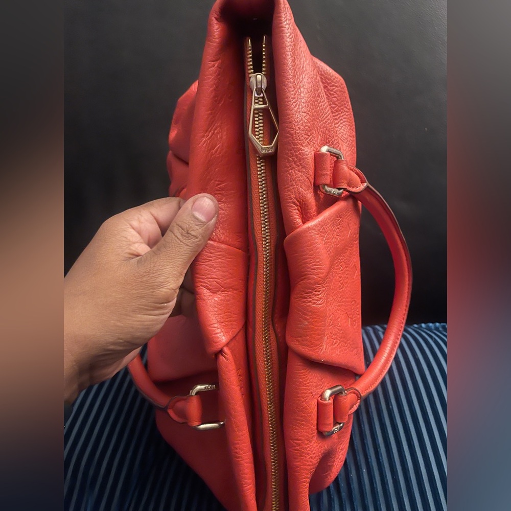 Mcm Authentic Orange Monogram Embossed Leather Me… - image 7